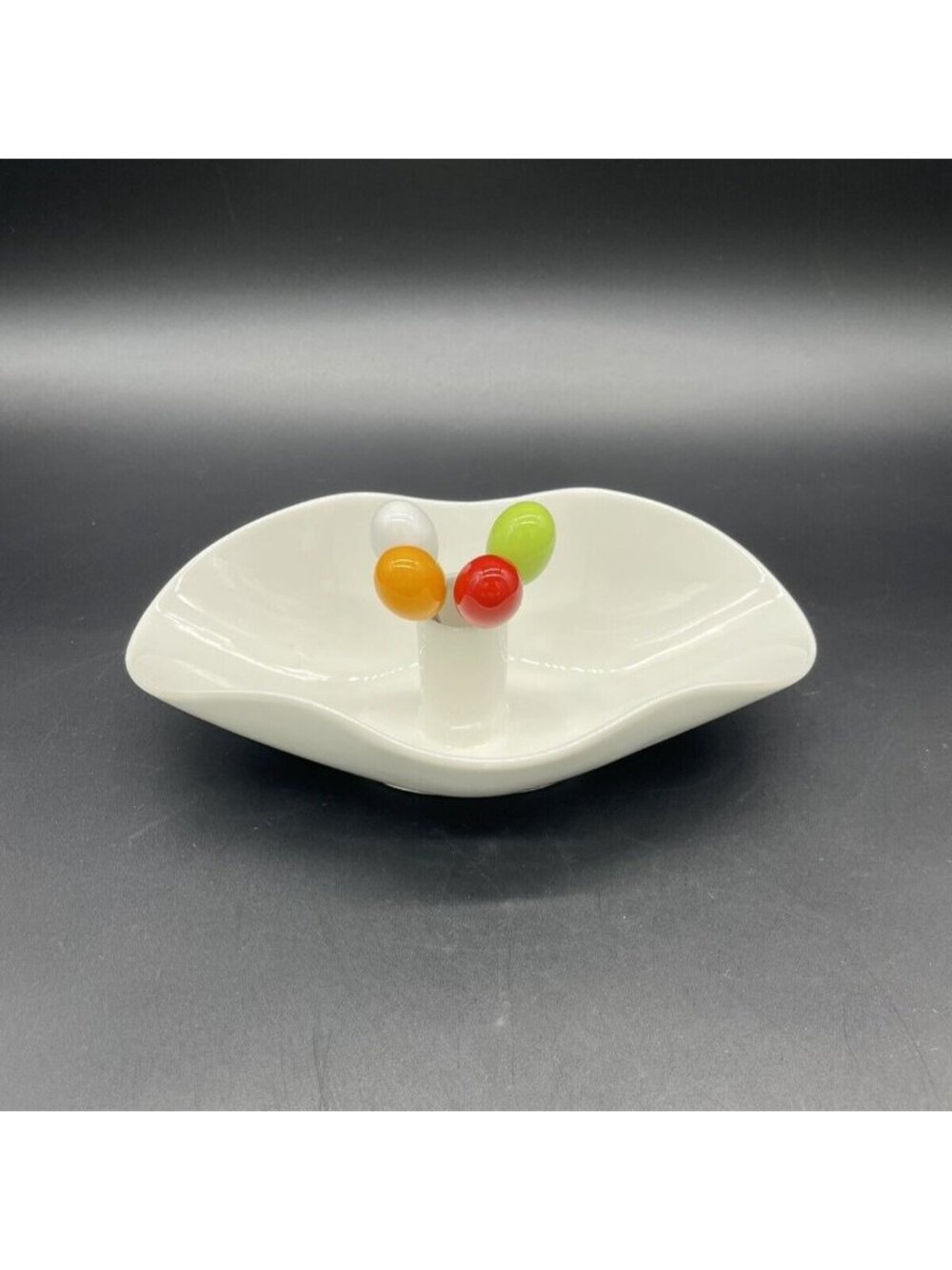 Serving Dish Appetizer Snack Bowl Olive Picks Modern Ceramic White Uno Casa